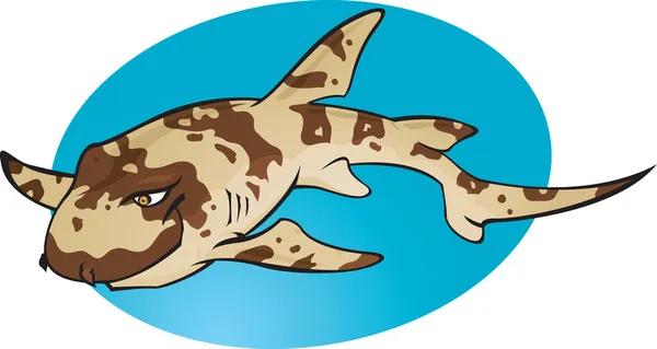 Tiburón de bambú de dibujos animados — Vector de stock