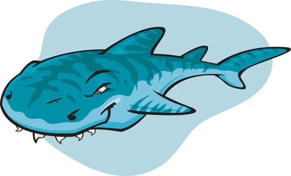 Tubarão tigre dos desenhos animados — Vetor de Stock