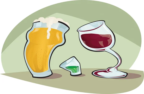 Bier gegen Wein — Stockvektor