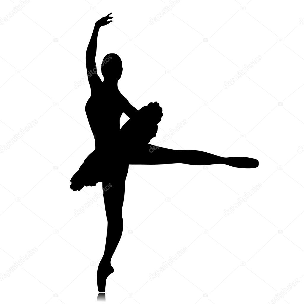Silueta bailarina de ballet vector gráfico vectorial vladimirdelic imagen