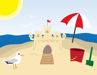 Sandcastle at the Beach clipart