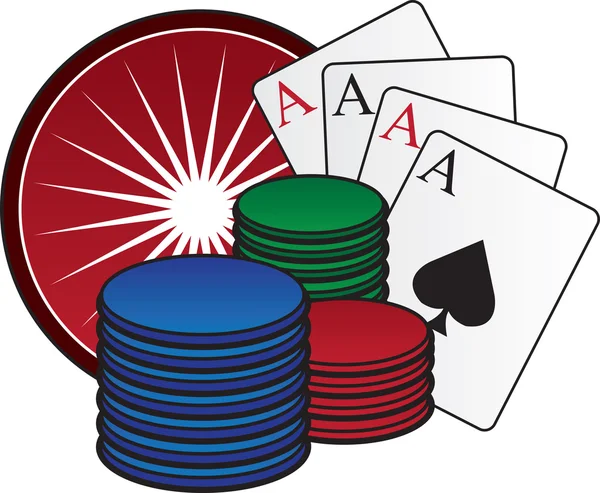 Żetony i karty hazardowe — Wektor stockowy
