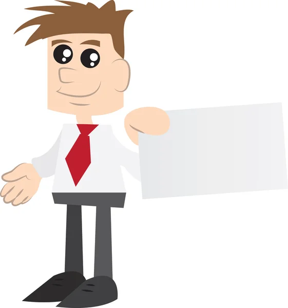 Businessman Holding Carte de visite — Image vectorielle