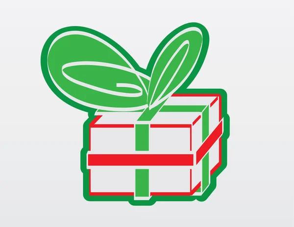 赤と緑の贈り物概要グラフィック — ストックベクタ