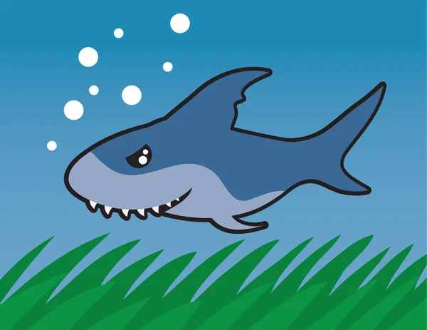 Tubarão nadador — Vetor de Stock
