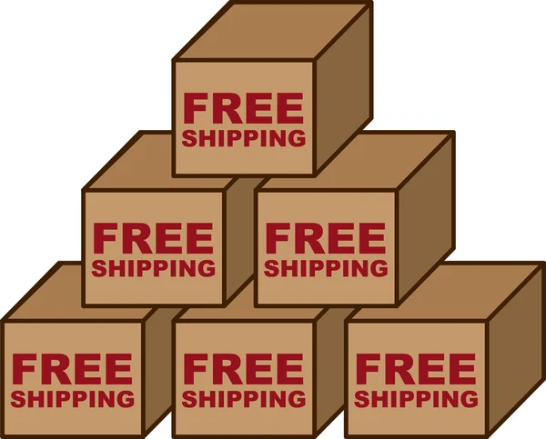 stock vector Free Shipping Boxes