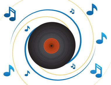 Vinyl Record and Notes clipart