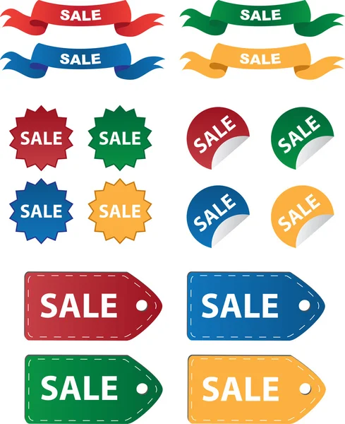 Várias etiquetas de venda — Vetor de Stock