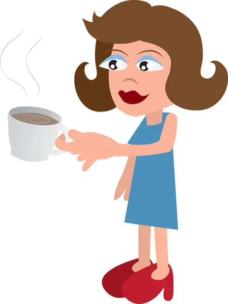 Mulher bebendo café — Vetor de Stock
