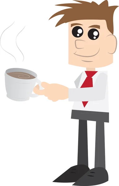 Businessman Drinking Coffee — Stock Vector
