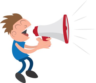 Kid with Megaphone clipart