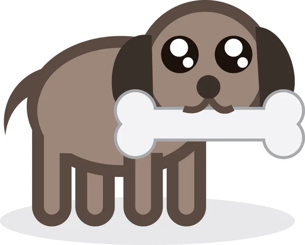 Puppy with a Bone — Stock Vector