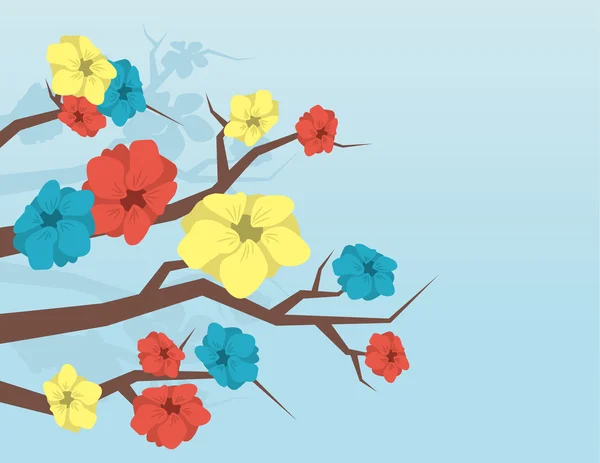 Ветвь с цветами — стоковый вектор