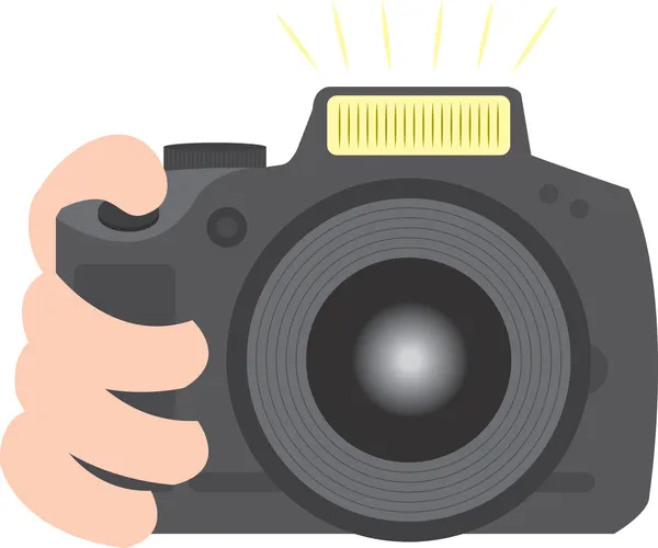 Large Camera Taking Picture — Stock Vector