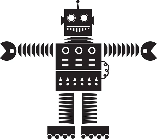 Robot siluet — Stok Vektör