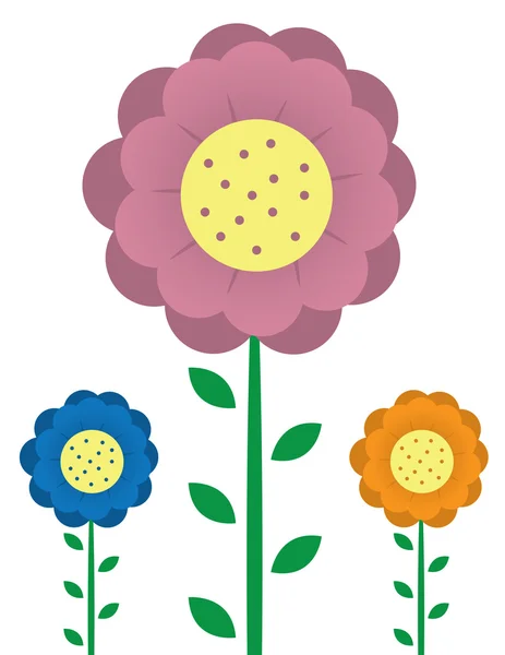 Tall Flowers — Stock Vector