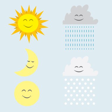 Sun Moon Rain and Snow clipart