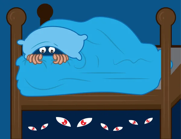Monster unter dem Bett — Stockvektor