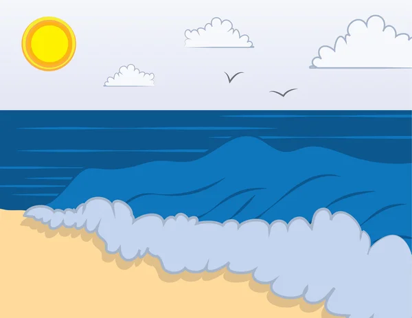 Vlny na pláži — Stockový vektor