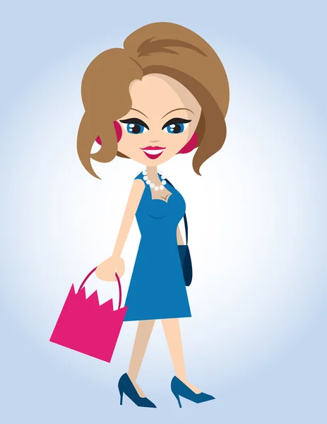 Frau beim Einkaufen — Stockvektor