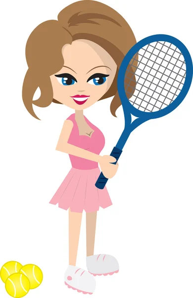 Mulher jogando tênis —  Vetores de Stock