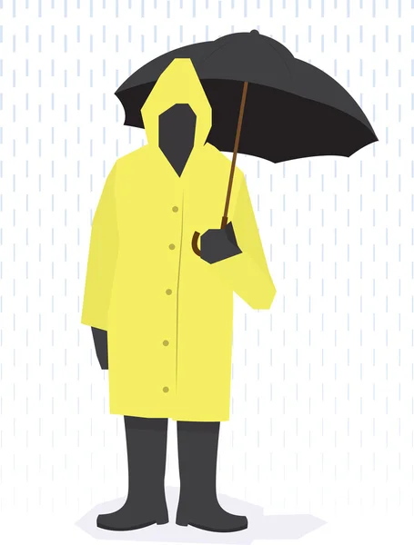 Déšť kabát muž — Stockový vektor