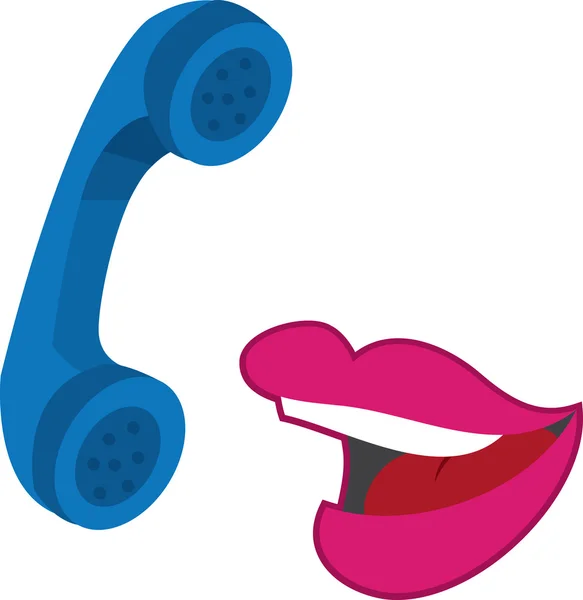 Lips talking on the phone — Stock Vector