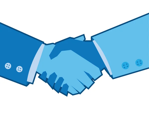 Blue Handshake — Stock Vector