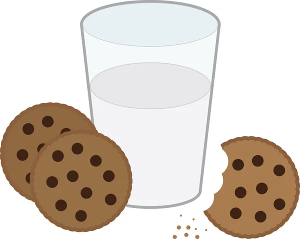 Biscuits et lait — Image vectorielle