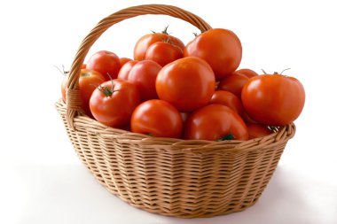 Red tomatoes in basket clipart