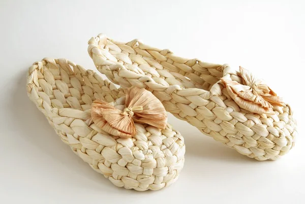 stock image Handmade dried corn straw shoes