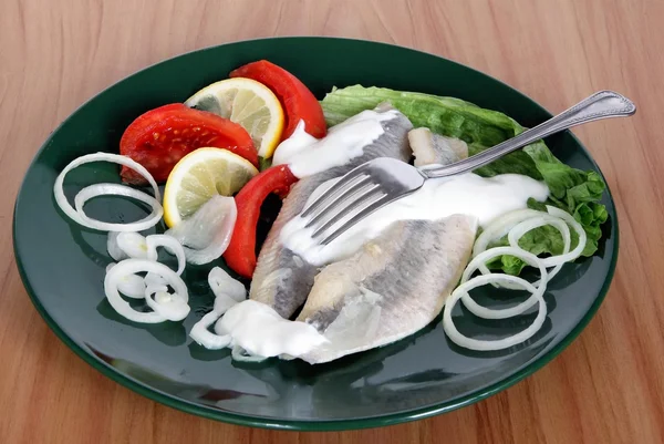 作为小吃 marinaded 的鲱鱼 — 图库照片