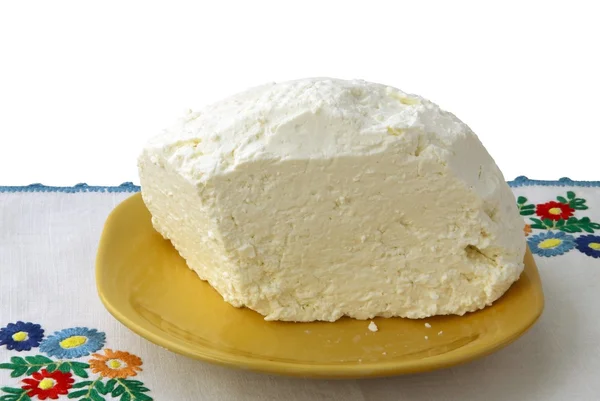 Pedaço de queijo cottage branco — Fotografia de Stock