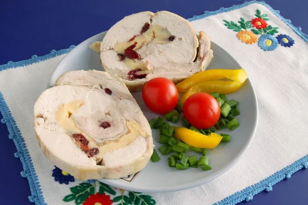 Chicken brest white meat collop and vegetable — Stock Photo, Image