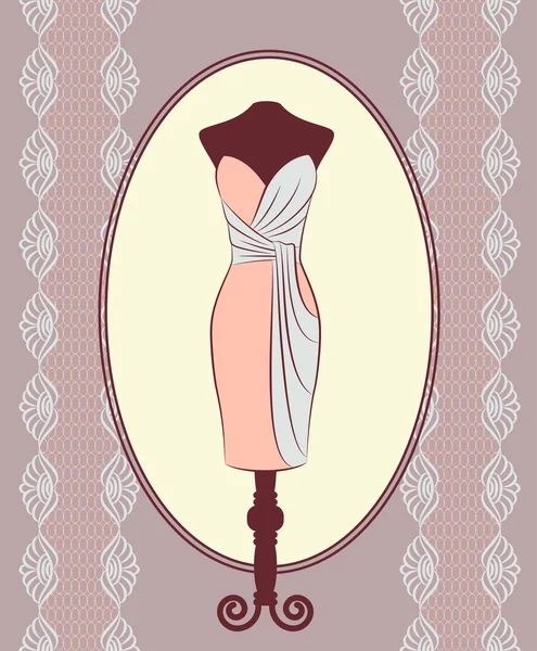 Vintage klänning med spetsar ornament — Stockfoto