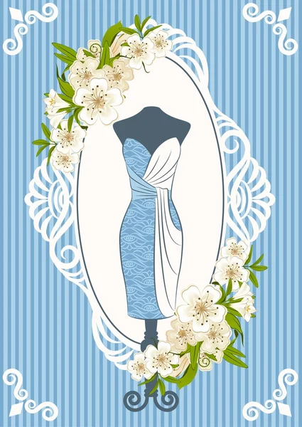 Starodawny sukienka z koronki i kwiaty — Zdjęcie stockowe