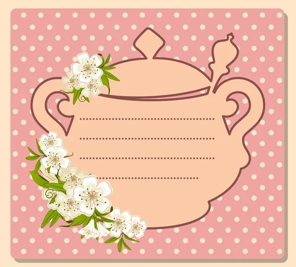 Bule de chá cerâmico vintage com belas flores — Fotografia de Stock