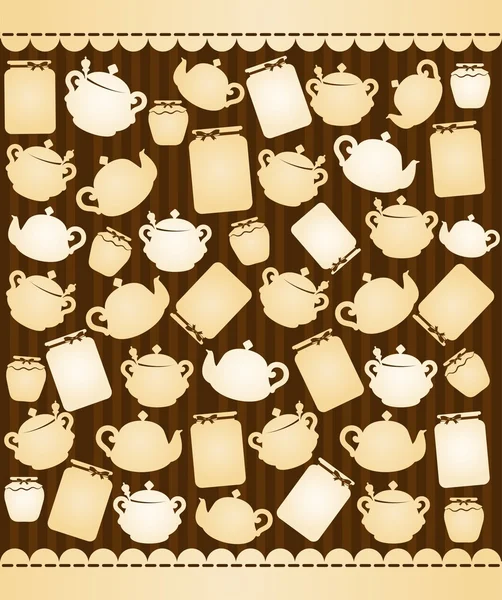 Illustration of vintage ceramic tea pots — Stock Photo, Image