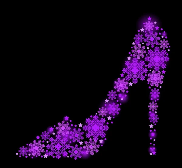 Χαριτωμένο ρετρό μόδα εικονογράφηση ενός ψηλοτάκουνο παπούτσι με curlicues — Φωτογραφία Αρχείου