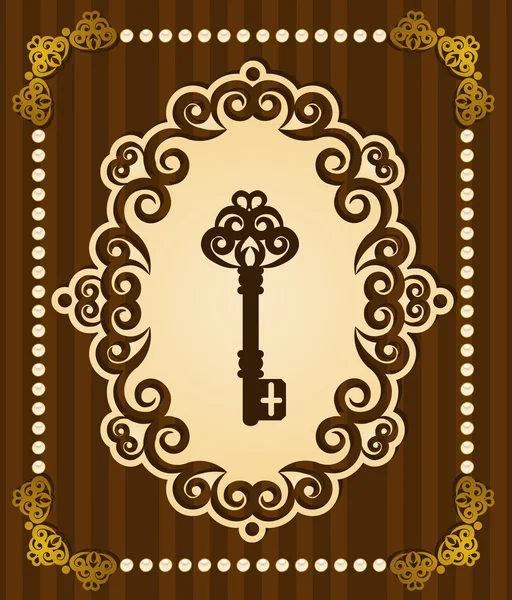 Старинный античный ключ гобелен фон — стоковое фото