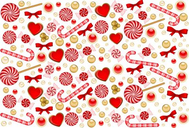 Christmas background with Candy cane. Vector clipart