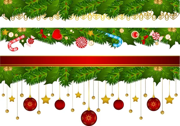 Χριστουγεννιάτικο φόντο με καραμέλα από ζαχαροκάλαμο και διακοσμήσεις — Φωτογραφία Αρχείου