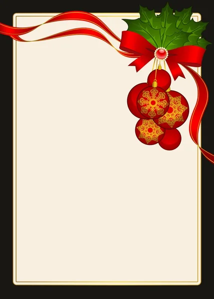 Palline di Natale con fiocco decorazione Felice anno nuovo sfondo bauble — Foto Stock