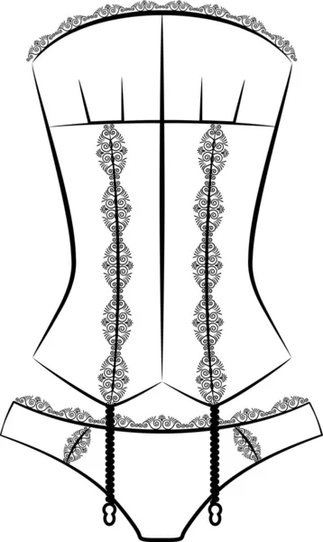 Vintage corset with beautiful ornament on the background — Stock Fotó