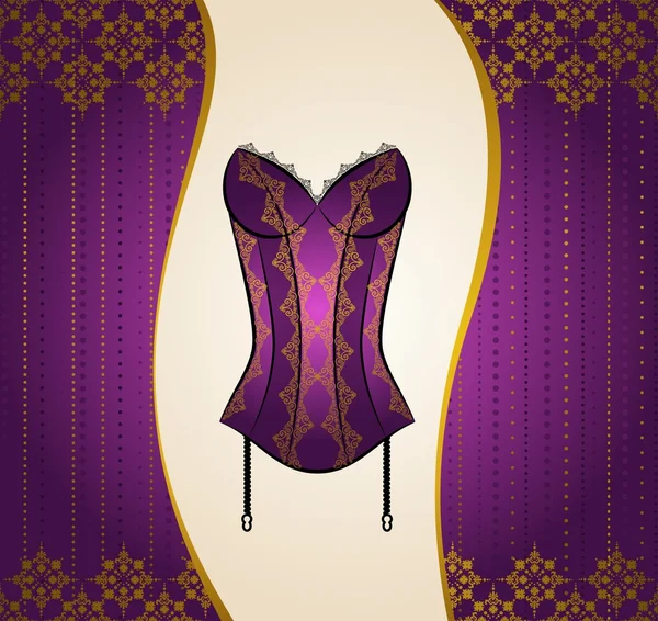 Vintage corset with beautiful ornament on the background — Zdjęcie stockowe