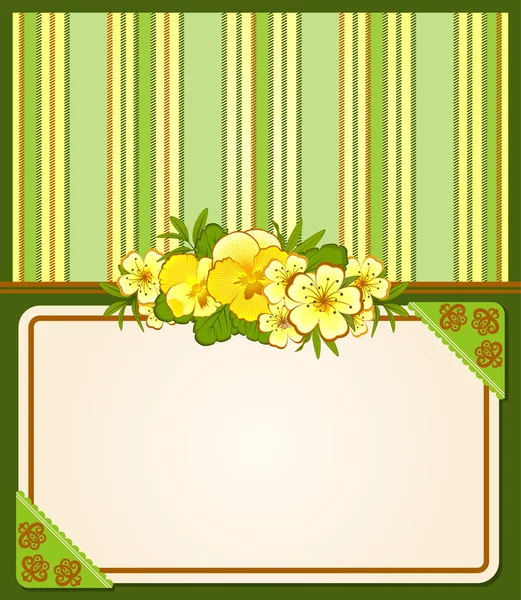 Ročník pozadí s krajkové ozdoby a květiny — Stock fotografie