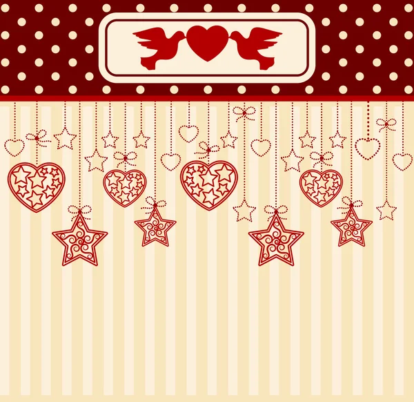 Vintage-Hintergrund mit Spitzenornamenten zum Valentinstag — Stockfoto