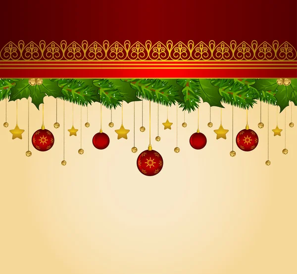 Jul bakgrund med dekorationer. vektor — Stock vektor