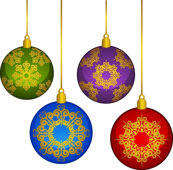 Bolas de Natal decoração Feliz Ano Novo bugiganga —  Vetores de Stock