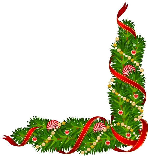 Kerstmis achtergrond met New Year's decoraties — Stockvector